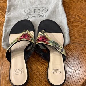 Joan & David Black and Floral Women's Sandals